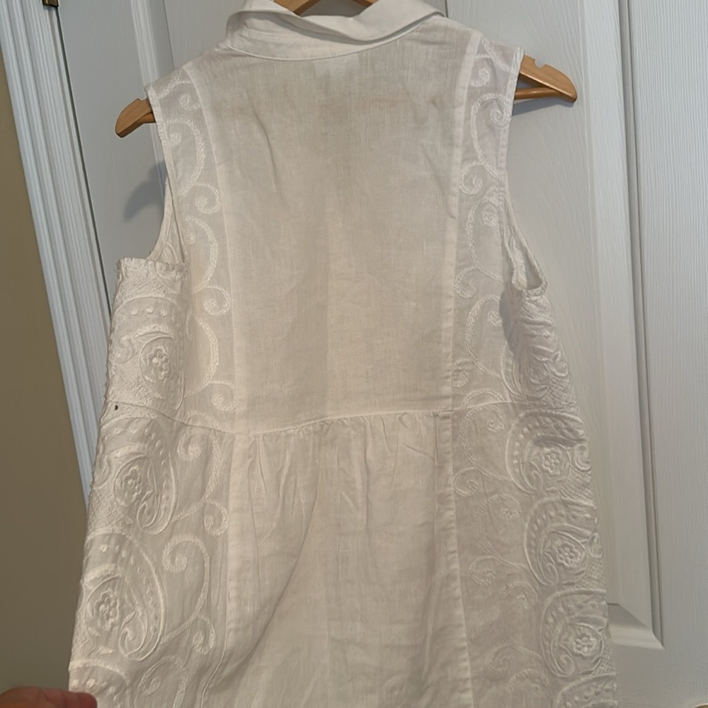 J.Jill linen sleeveless dress with embroidered detailing - Picture 5 of 14